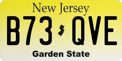 NJ license plate B73QVE