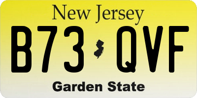 NJ license plate B73QVF