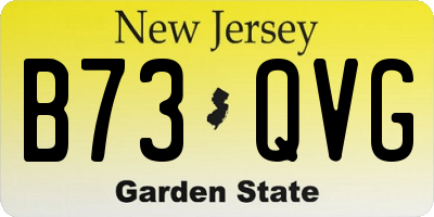 NJ license plate B73QVG