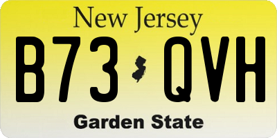 NJ license plate B73QVH