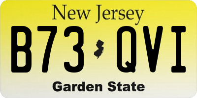 NJ license plate B73QVI