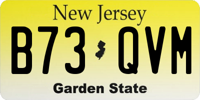 NJ license plate B73QVM
