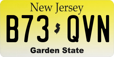 NJ license plate B73QVN