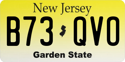 NJ license plate B73QVO