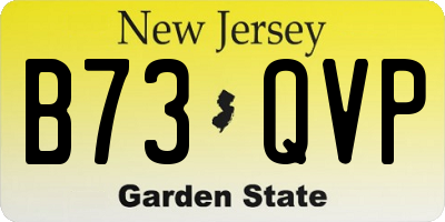 NJ license plate B73QVP