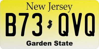 NJ license plate B73QVQ