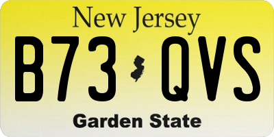 NJ license plate B73QVS