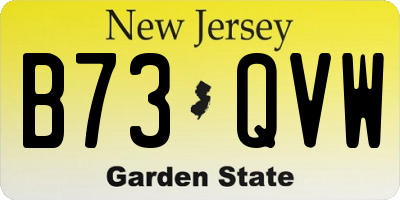 NJ license plate B73QVW
