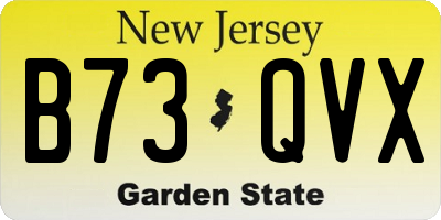 NJ license plate B73QVX
