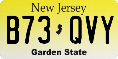 NJ license plate B73QVY