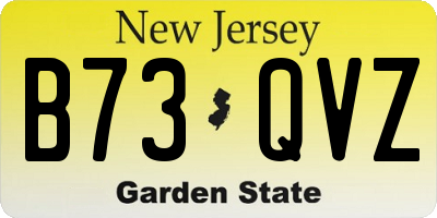 NJ license plate B73QVZ