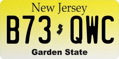 NJ license plate B73QWC