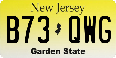 NJ license plate B73QWG