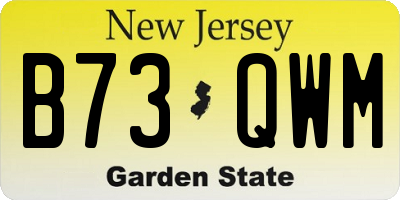 NJ license plate B73QWM