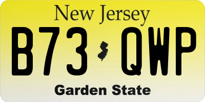 NJ license plate B73QWP