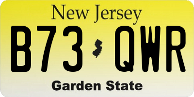 NJ license plate B73QWR