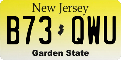 NJ license plate B73QWU