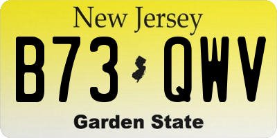 NJ license plate B73QWV