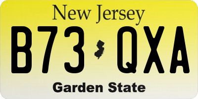 NJ license plate B73QXA