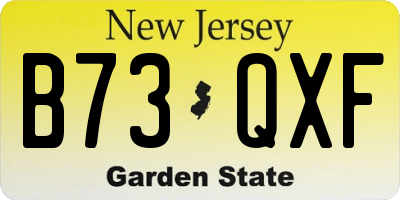 NJ license plate B73QXF