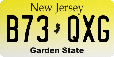 NJ license plate B73QXG