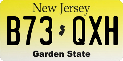 NJ license plate B73QXH