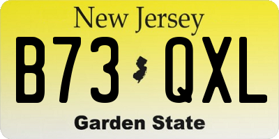 NJ license plate B73QXL
