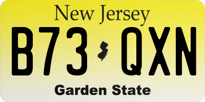 NJ license plate B73QXN