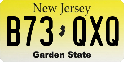 NJ license plate B73QXQ
