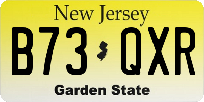 NJ license plate B73QXR