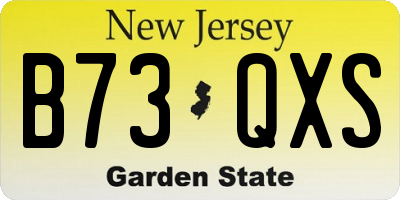 NJ license plate B73QXS