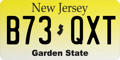 NJ license plate B73QXT