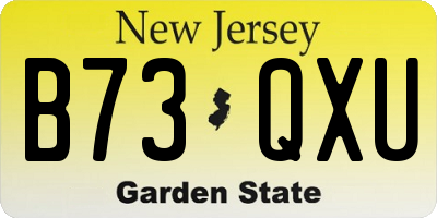 NJ license plate B73QXU