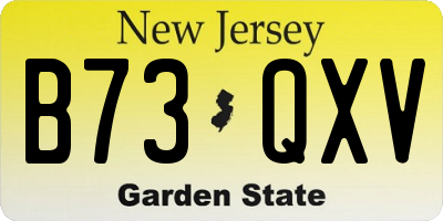 NJ license plate B73QXV