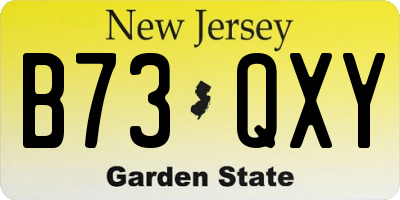 NJ license plate B73QXY