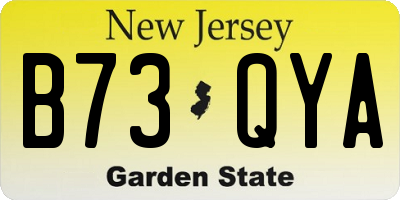 NJ license plate B73QYA