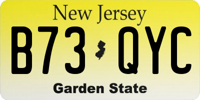NJ license plate B73QYC