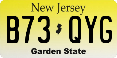 NJ license plate B73QYG