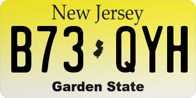NJ license plate B73QYH