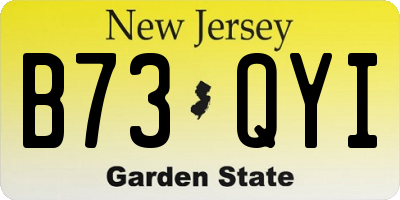 NJ license plate B73QYI