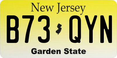 NJ license plate B73QYN