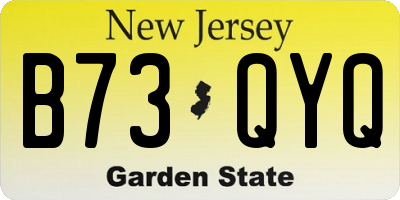 NJ license plate B73QYQ