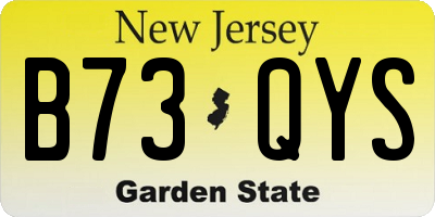 NJ license plate B73QYS
