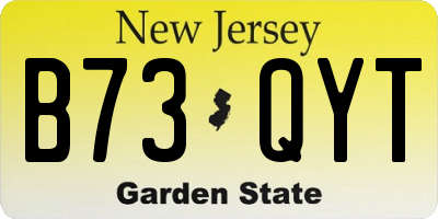 NJ license plate B73QYT