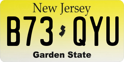 NJ license plate B73QYU