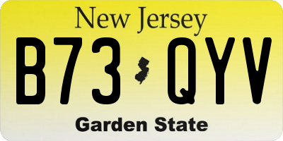 NJ license plate B73QYV