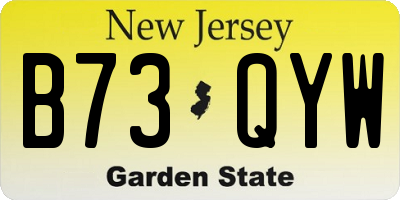 NJ license plate B73QYW