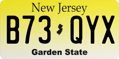 NJ license plate B73QYX
