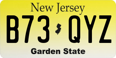 NJ license plate B73QYZ