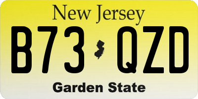 NJ license plate B73QZD